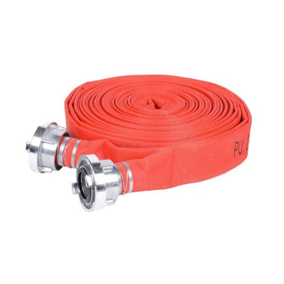 Manguera plana EPDM roja para incendio 25 Mts, Con Acoples Storz (LIQUIDACIÓN) - 1.5" - SKU: MGPD1001