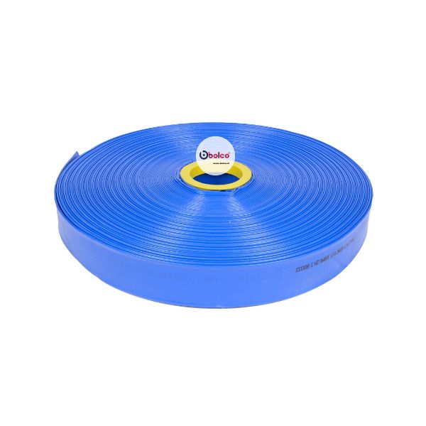 Manguera Plana Azul Tipo Bombero Lay - Flat, Rollo de 25 mts