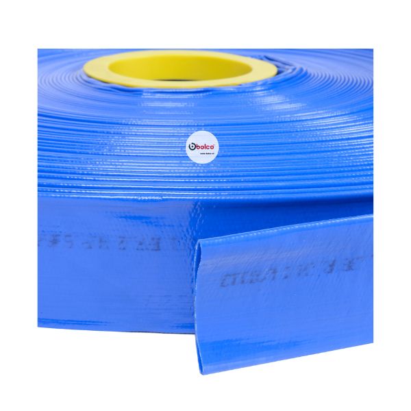 Manguera Plana Azul Tipo Bombero Lay - Flat, Rollo de 25 mts