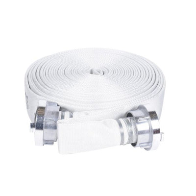 Manguera plana blanca de incendio 25 Mts, Con Acoples Storz (LIQUIDACIÓN) - 2.5" - SKU: MGPD3031